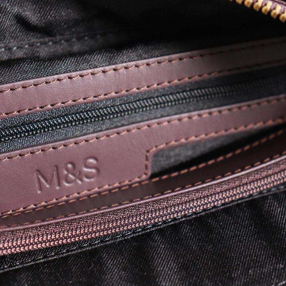 Marks & Spencer Women's One Size Maroon Faux Leather Shoulder Bag - Picture 15 of 15